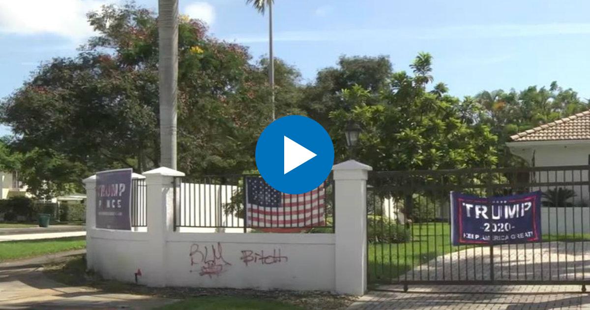 Fachada de una de las casas vandalizadas © YouTube/screenshot-America Tevé