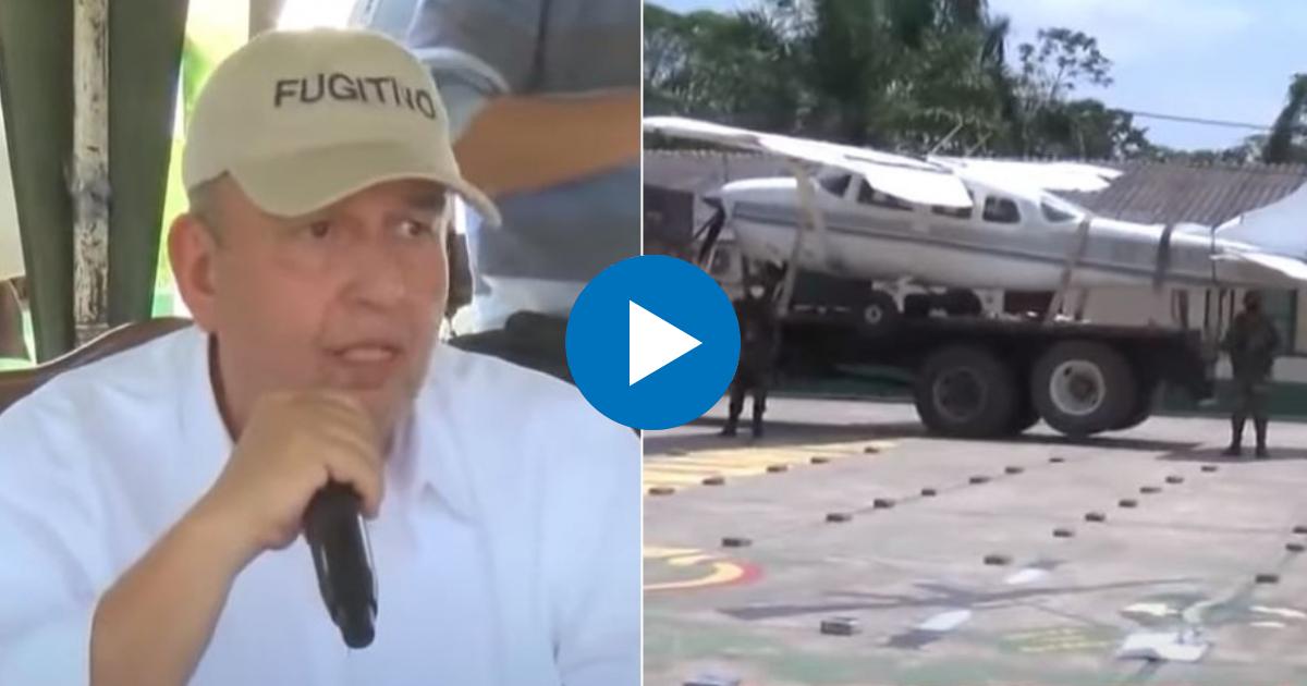 Ministro de Gobierno de Bolivia Arturo Murillo y droga y avioneta incautada © YouTube / Unitel Bolivia