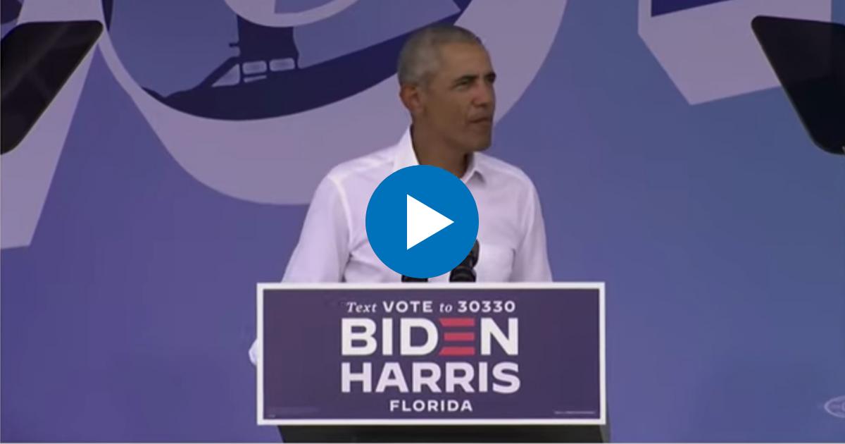 Obama hace campaña por Biden en Florida © Captura de video / YouTube