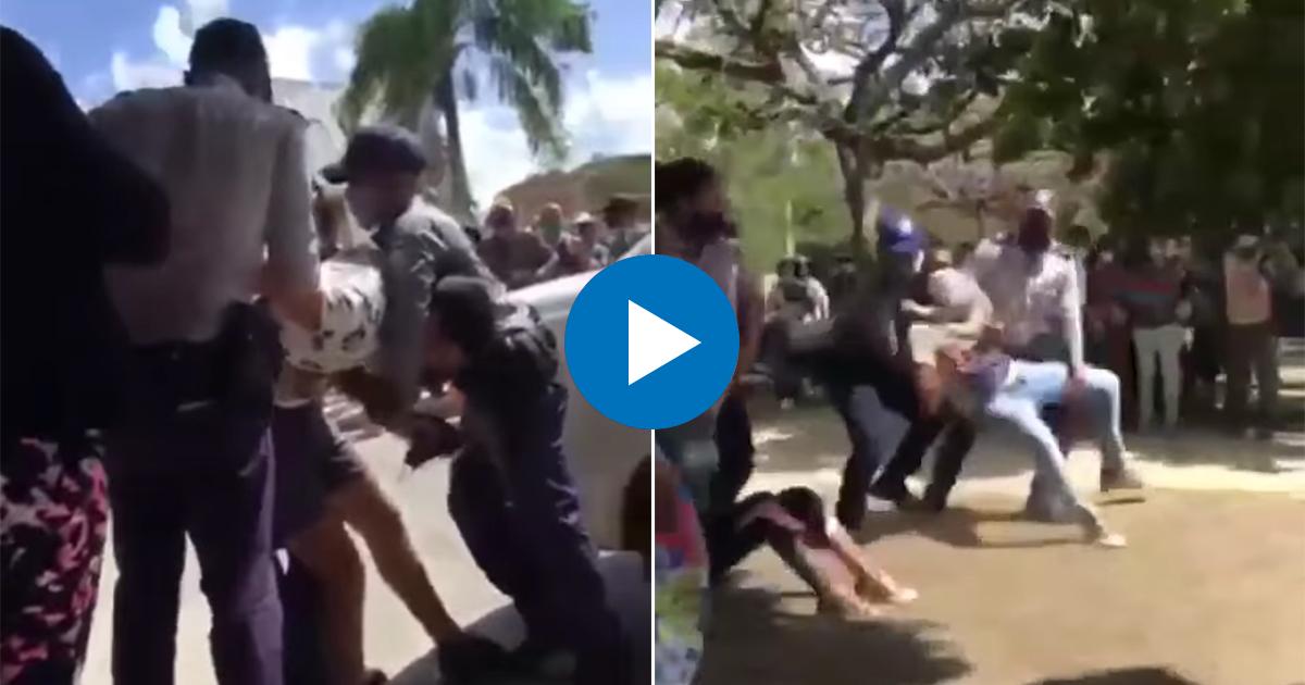 Arresto en Camagüey © Captura de video / Facebook (Jose Batista Falcon)