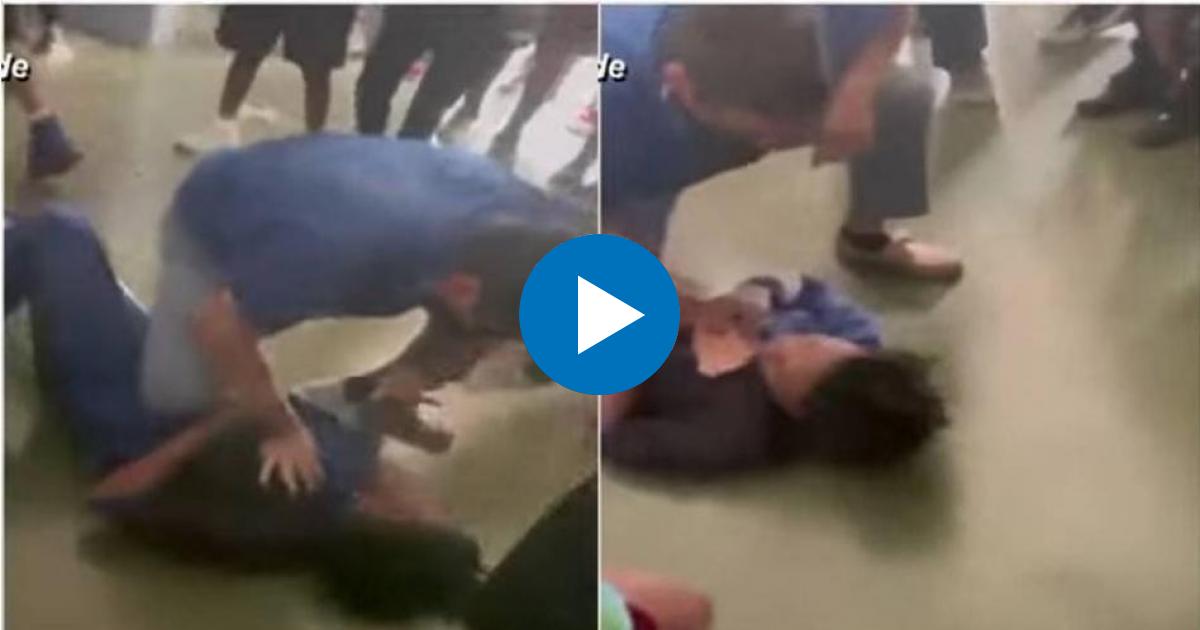 Profesor después de tirar al alumno al suelo © Captura de video de YouTube de Local 10 News