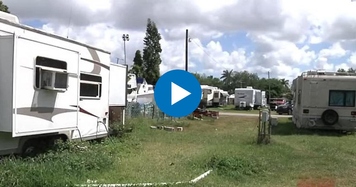 Campo de casas rodantes en Florida City © Captura de video de YouTube de América Tevé