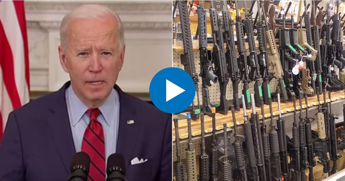 Joe Biden / Rifles de asalto, en su mayoría AR-15, en armería de Utah © Twitter Joe Biden / Michael McConville vía Wikimedia Commons