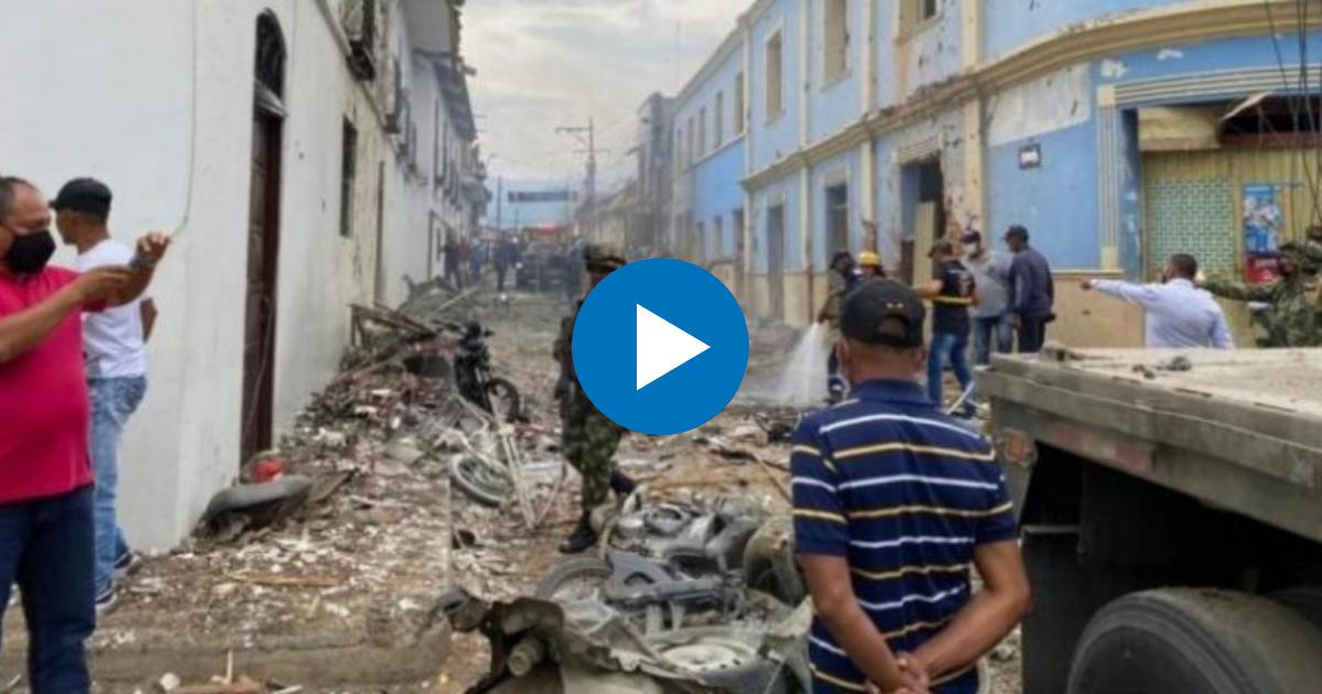 Imagen posterior a la explosión © YouTube/screenshot-Noticias Caracol