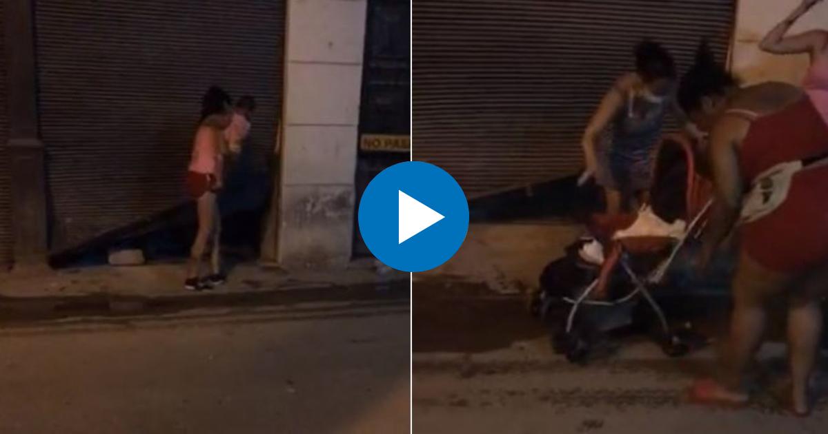 Momento en que las madres ocupan el local © Captura de video Facebook / ADN Cuba