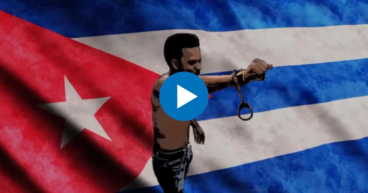 Imagen de Maykel Osorbo y la bandera cubana © Facebook / Carli Ce Cuatro