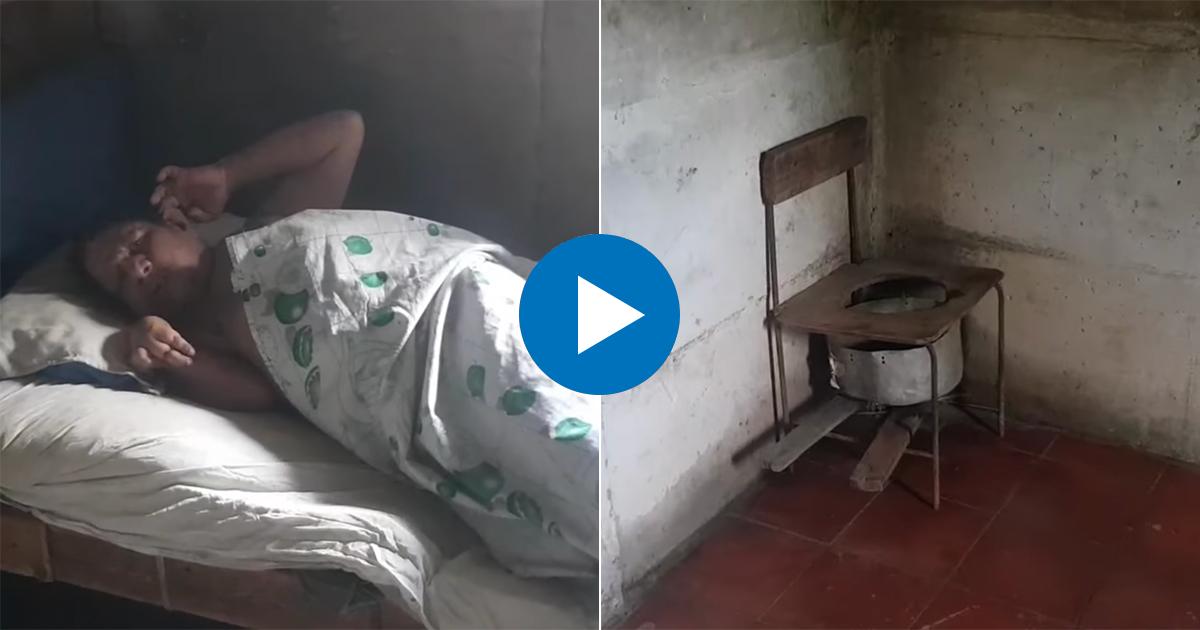 Hombre postrado en una cama en Holguín © Facebook / El guajiro de Sagua