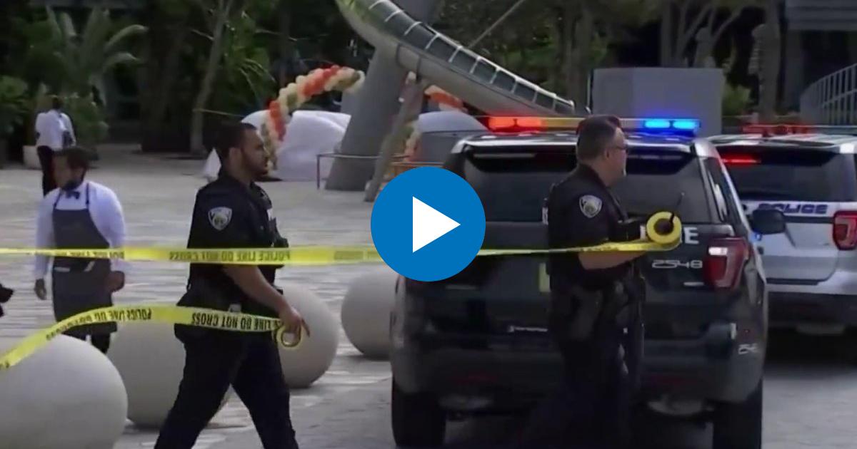 La policía acordonando la zona, el día del incidente © YouTube/screenshot-America Tevé
