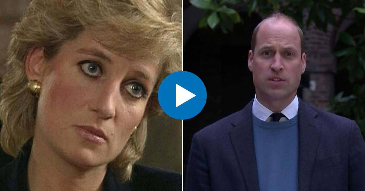 Diana de Gales durante la entrevista con la BBC (i) y Príncipe Guillermo © Collage YouTube/screenshot-BBC