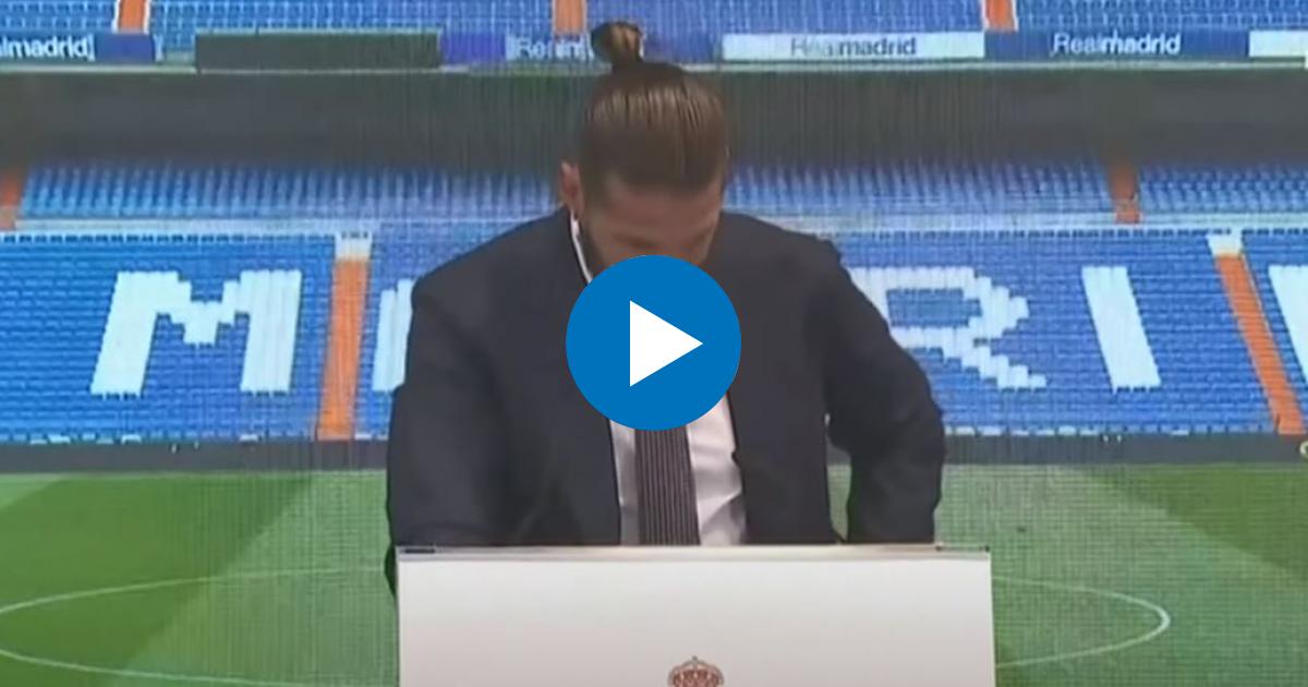 Futbolista español Sergio Ramos se despide de su Club Real Madrid © YouTube / Diario AS