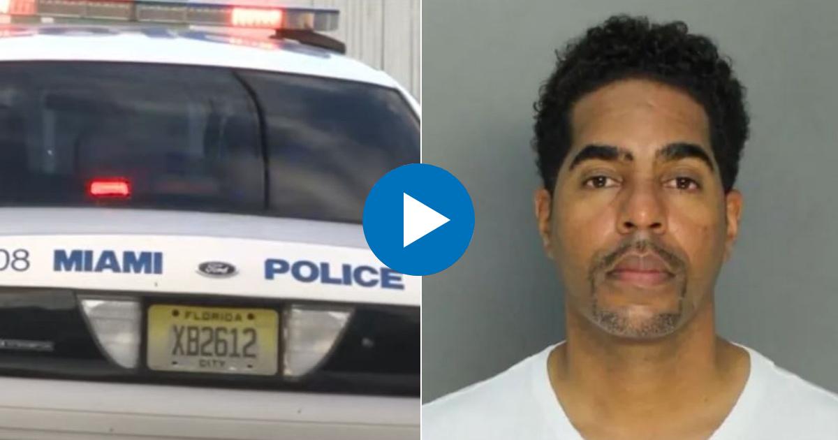 Patrulla de la Policía de Miami-Dade (i) y El agente acusado de violencia doméstica (i) © Collage YouTube/screenshot-America Tevé