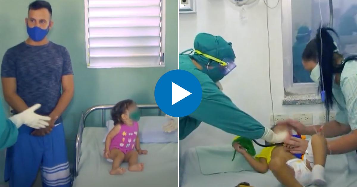 Niños con coronavirus en Cuba © Televisión Cubana