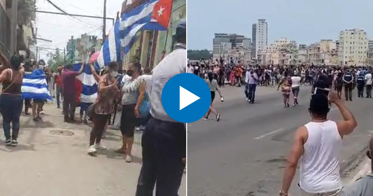 Manifestantes cubanos © Facebook