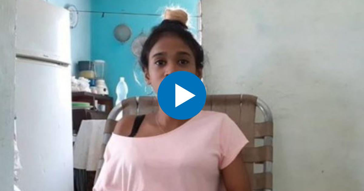Gabriela Zequeira Hernández, adolescente de 17 años condenada a 8 meses de cárcel © YouTube/screenshot-Cubanet