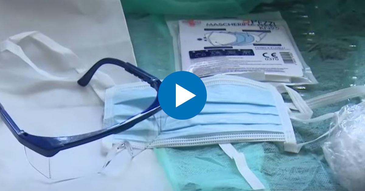 Donativos de Lombardía a hospital de Matanzas © Captura de video / NTV