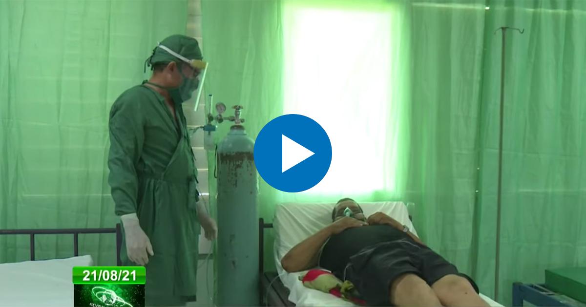Hospital de campaña en Holguín para pacientes de COVID-19 © Captura de video / Televisión Cubana