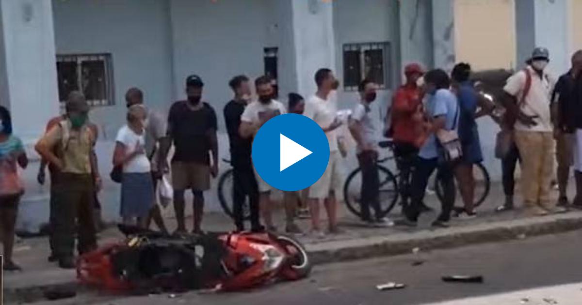Accidente en La Habana © 14yMedio (captura de imagen YouTube)