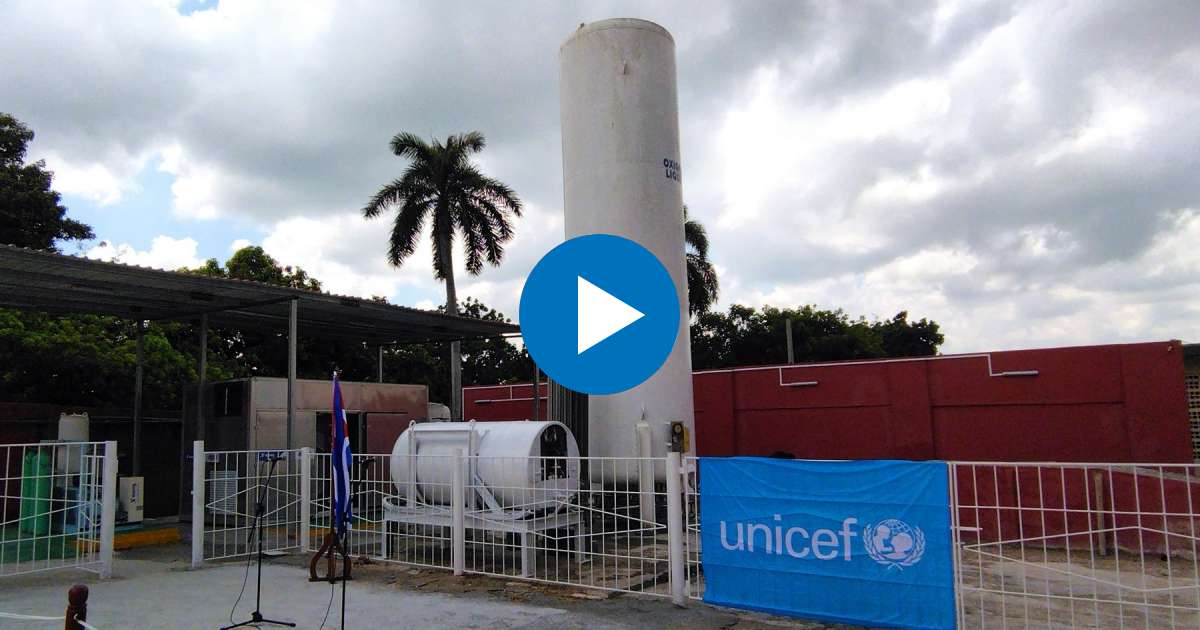 Planta de oxígeno donada a Cuba por la UNICEF © Twitter / @claurebelde