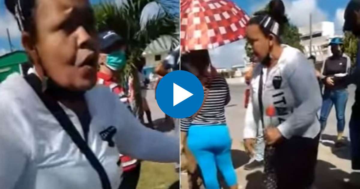 Mujer explota en mitad de un cola © YouTube/screenshot-Cubanet