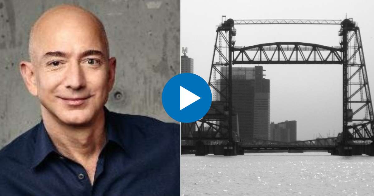 Jeff Bezos y puente de “De Hef” en Rotterdam, Países Bajos © Twitter/ Jeff Bezos - Creative Commons 
