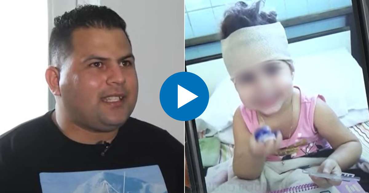 René Alejandro Rodríguez (i) y Su pequeña hija de tres años © Collage YouTube/screenshot-AmericaTevé