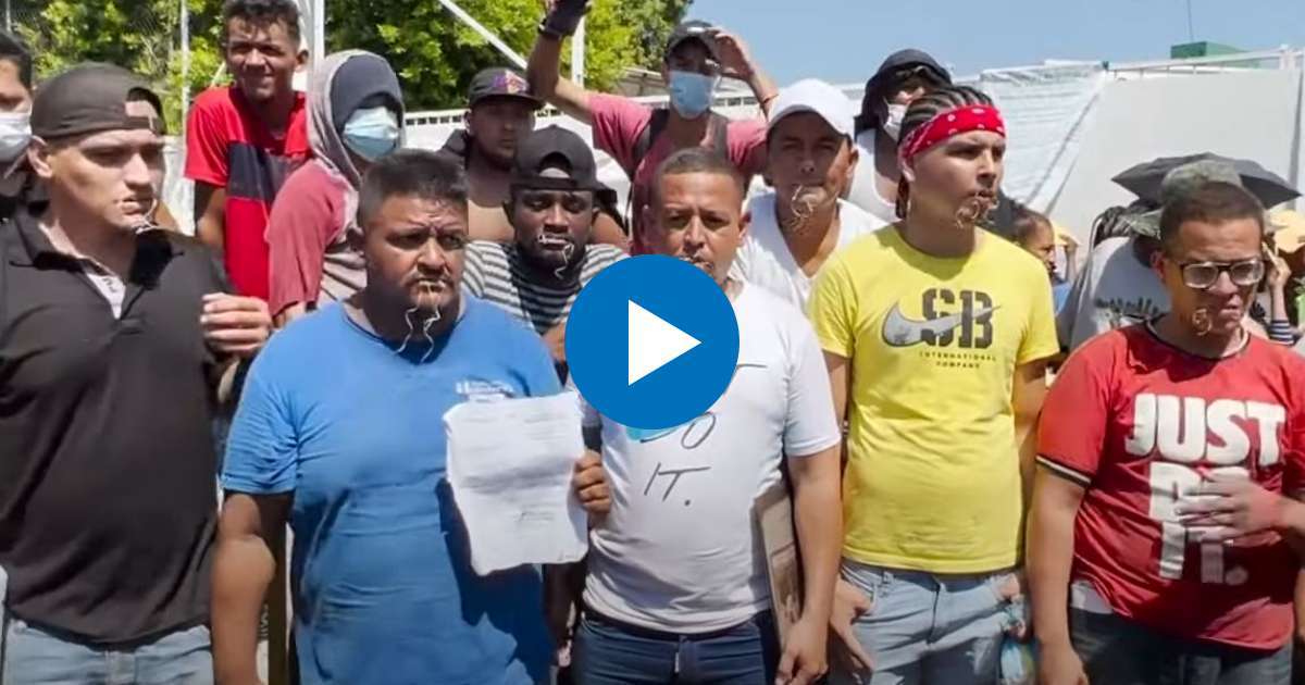 Migrantes con las bocas cosidas © YouTube / euronews (en español)