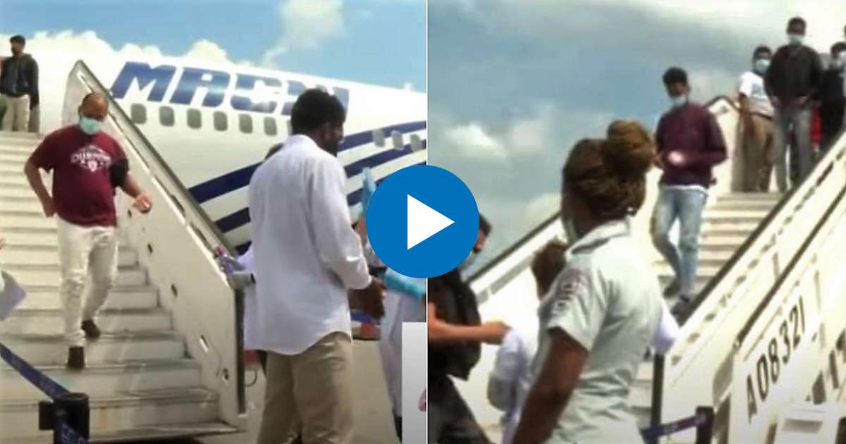Llegada a La Habana de los migrantes cubanos desde México © Captura de video de YouTube de Canal Caribe
