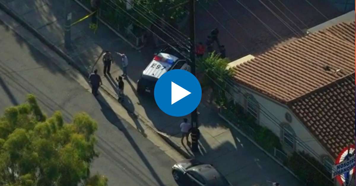 Imagen aérea del lugar en que fueron abatidos dos policías en California © Twitter/Preston Phillips