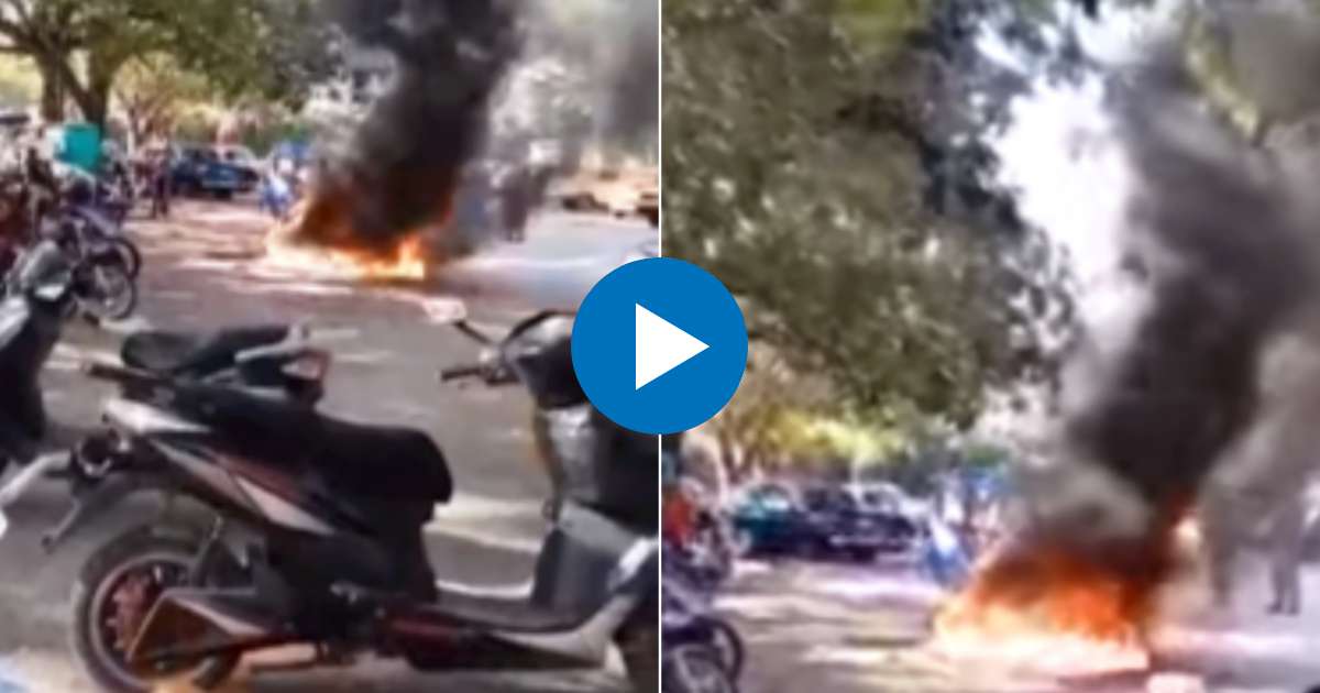 Incendio de motorinas en Holguín © Facebook/ ACCIDENTES BUSES & CAMIONES por más experiencia y menos víctimas