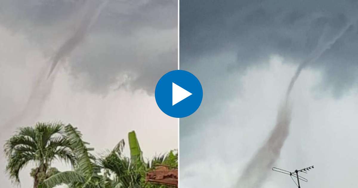 Captan tornado cerca de la ciudad de Güira de Melena © Facebook/Obel Páez/ChabalTV