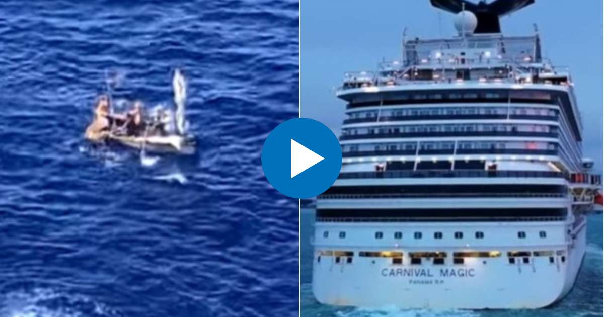 Balseros cubanos y crucero de Carnival © Captura de video de YouTube de El mundo de los cruceros y de InCruises Club de Vacaciones