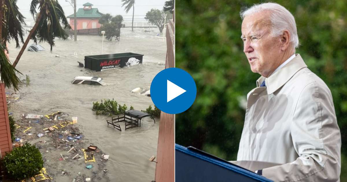 Inundaciones en Florida por huracán Ian y Joe Biden © Twitter / Sarah Metts y President Biden