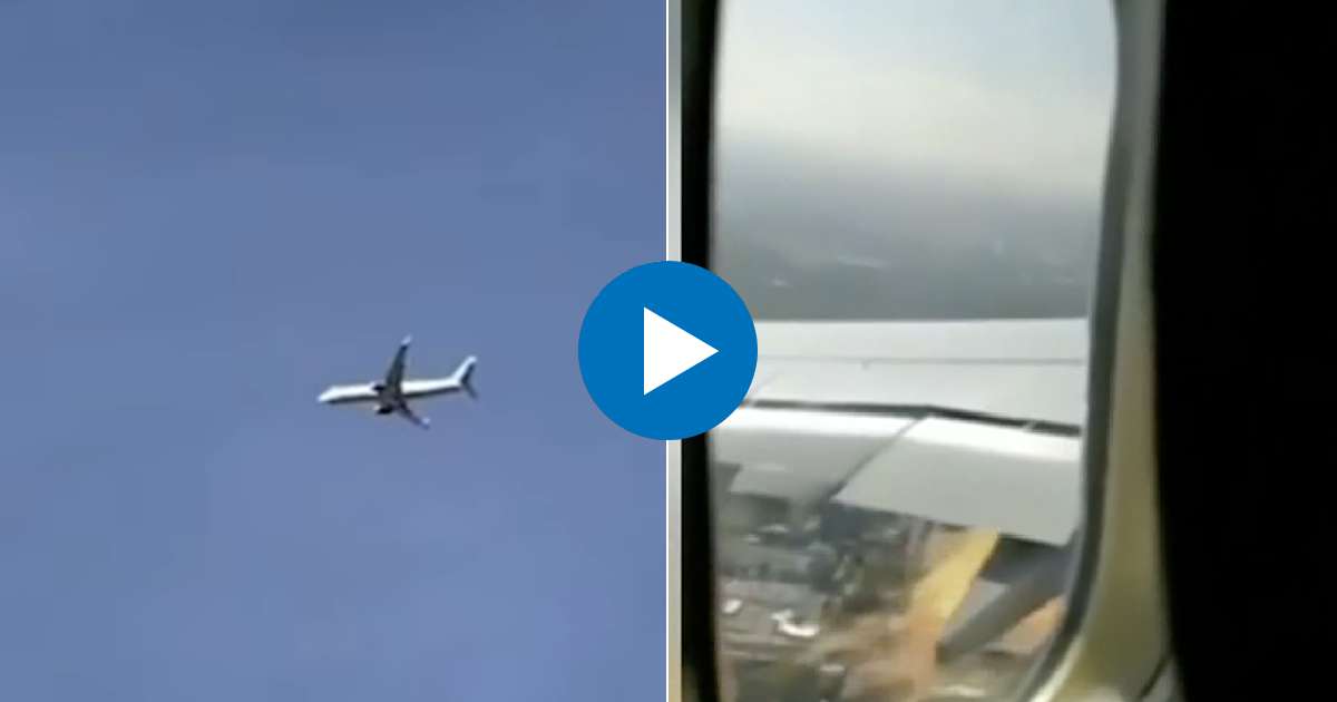 Avión de United / Motor incendiado visto desde la ventanilla © Captura de video / Local 10