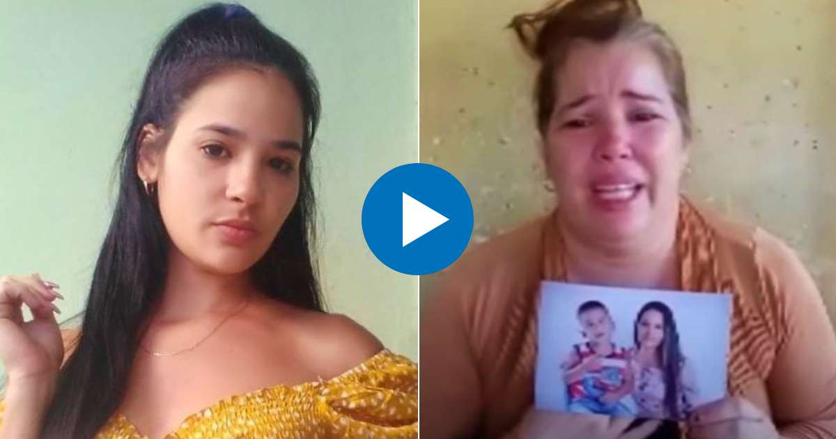 La balsera cubana desaparecida (i) y La madre de la joven, que está desesperada en Cuba (d) © Collage Facebook/Amarilys Malagón - YouTube/Screenshot-AmericaTevé