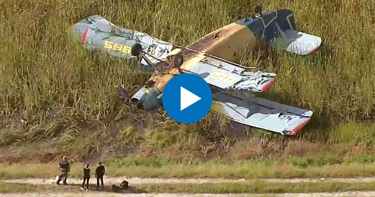Imagen del accidente aéreo © Captura de video / Local 10 News