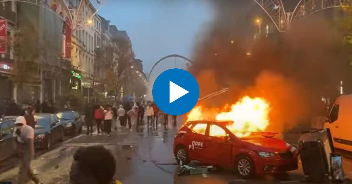 Disturbios en Bruselas © Captura de video de YouTube de Euronews