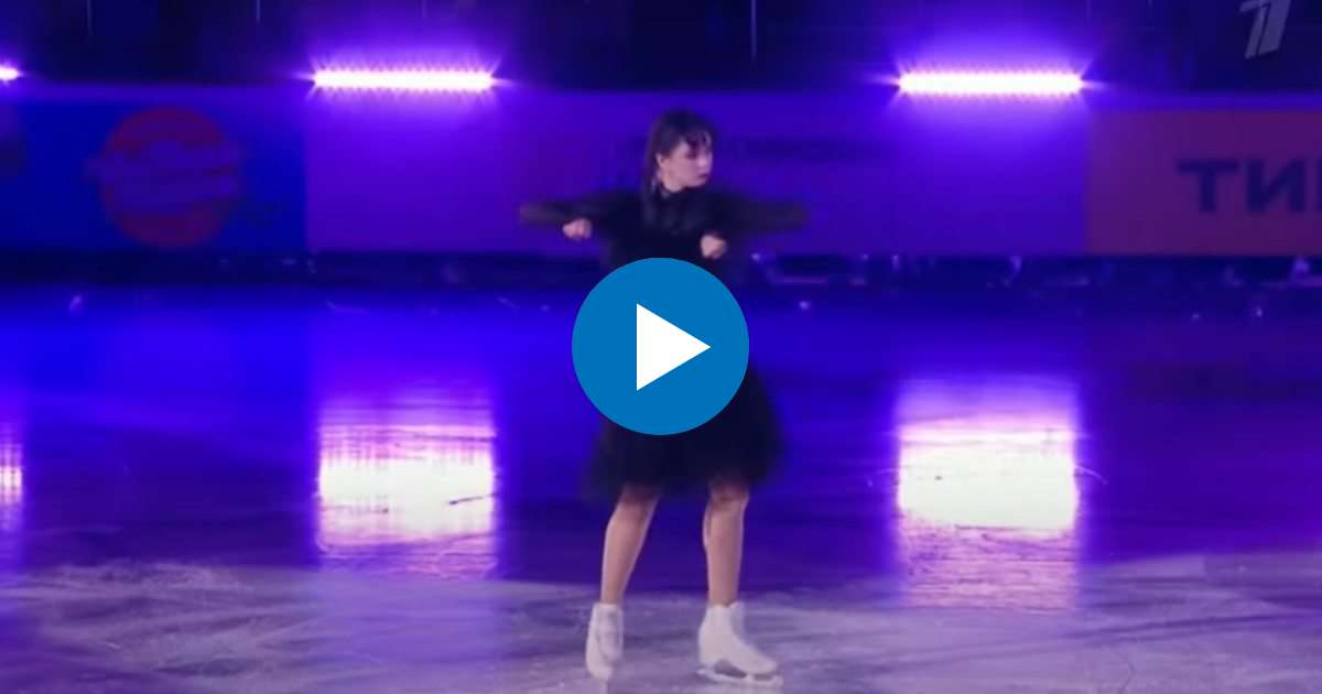 Kamila Valieva en su versión del baile de Wednesday Addams © YouTube / Фигурное катание