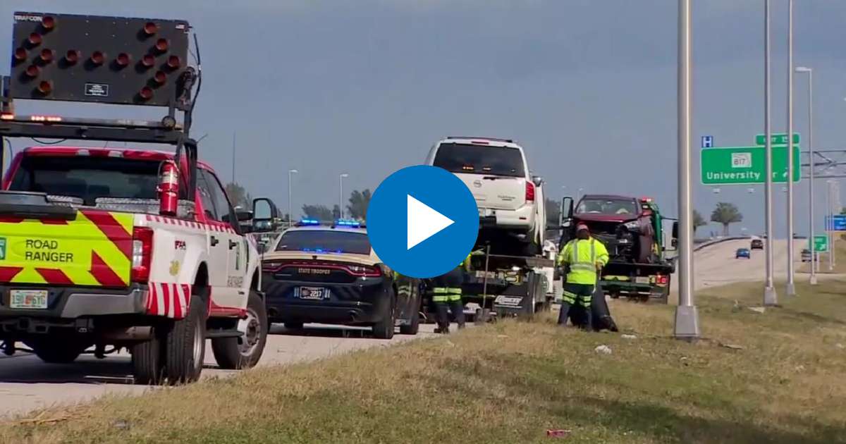 Accidente en autopista de Broward © Captura de video / WSVN Miami