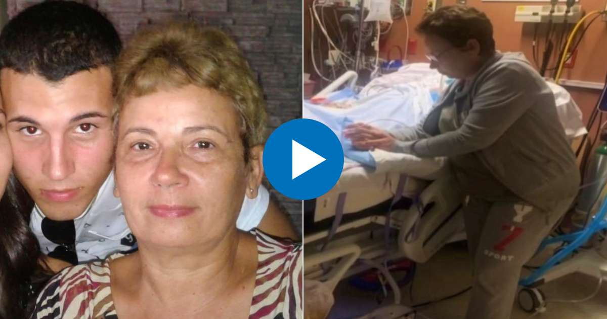 Anna Lidia Beltrán junto a su hijo (i) y La madre visita a su hijo en el hospital (d) © Collage Captura de Univision