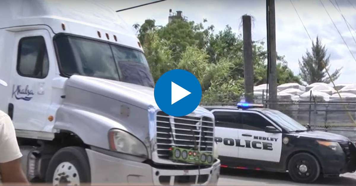 Camionero, camión y policía de Medley © AmericaTeVeCanal41