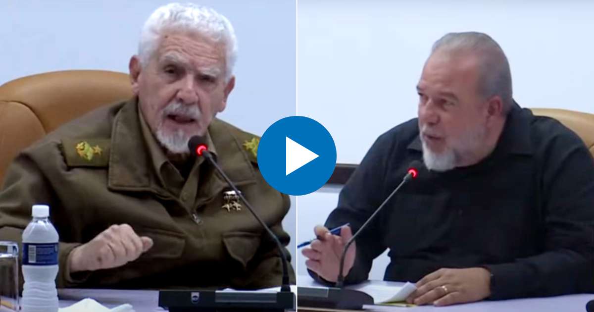 Ramiro Valdés y Manuel Marrero Cruz durante la reunión © Captura de video / Canal Caribe