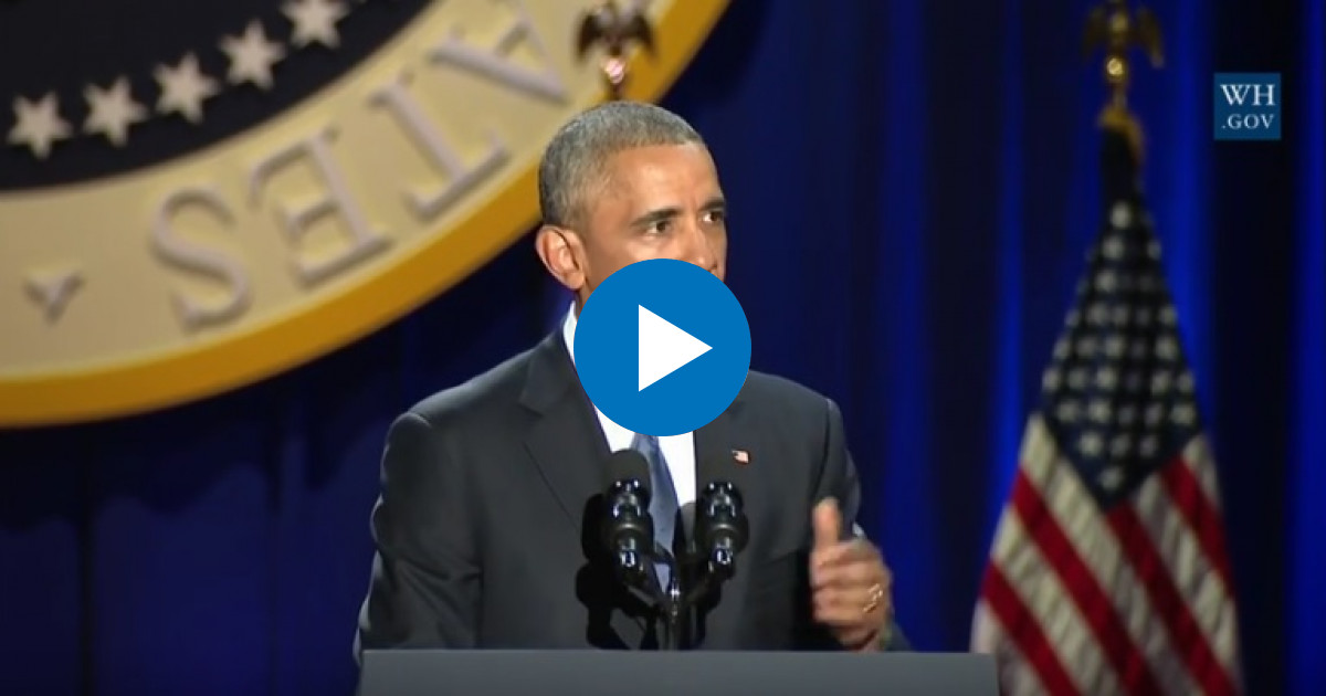 Barack Obama en su último discurso como presidente de EEUU © White House