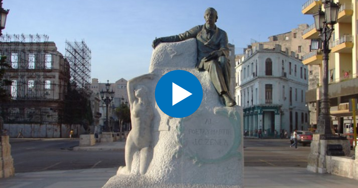 Estatua de Juan Clemente Zenea en el Paseo del Prado © Habana Radio