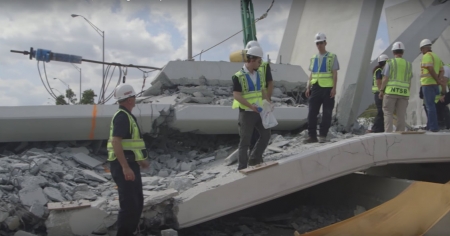 Puente peatonal que se desplomó en Miami tenía grandes grietas