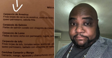 Alexander Abreu encuentra carpaccio de avestruz en un restaurante en Colombia