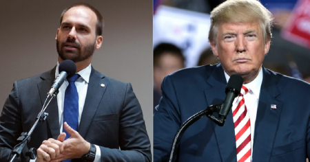 Canciller de Brasil e hijo de Bolsonaro se reúnen con Trump por incendios del Amazonas