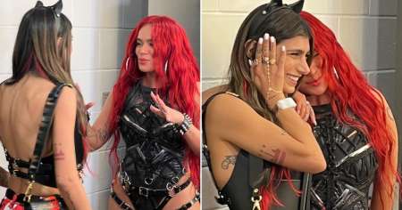 Tras protagonizar videoclip de "Mamiii", Mia Khalifa se emociona al conocer en persona a Karol G