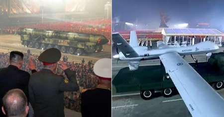 Corea del Norte muestra nuevos drones y misiles balísticos intercontinentales