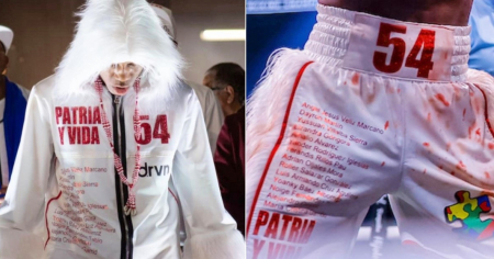 Los mensajes de Yordenis Ugás en su short de boxeo