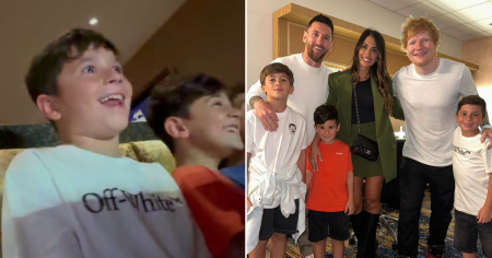 Así disfrutaron los hijos de Messi de show de Ed Sheeran: El futbolista del Inter de Miami les grabó de incógnito